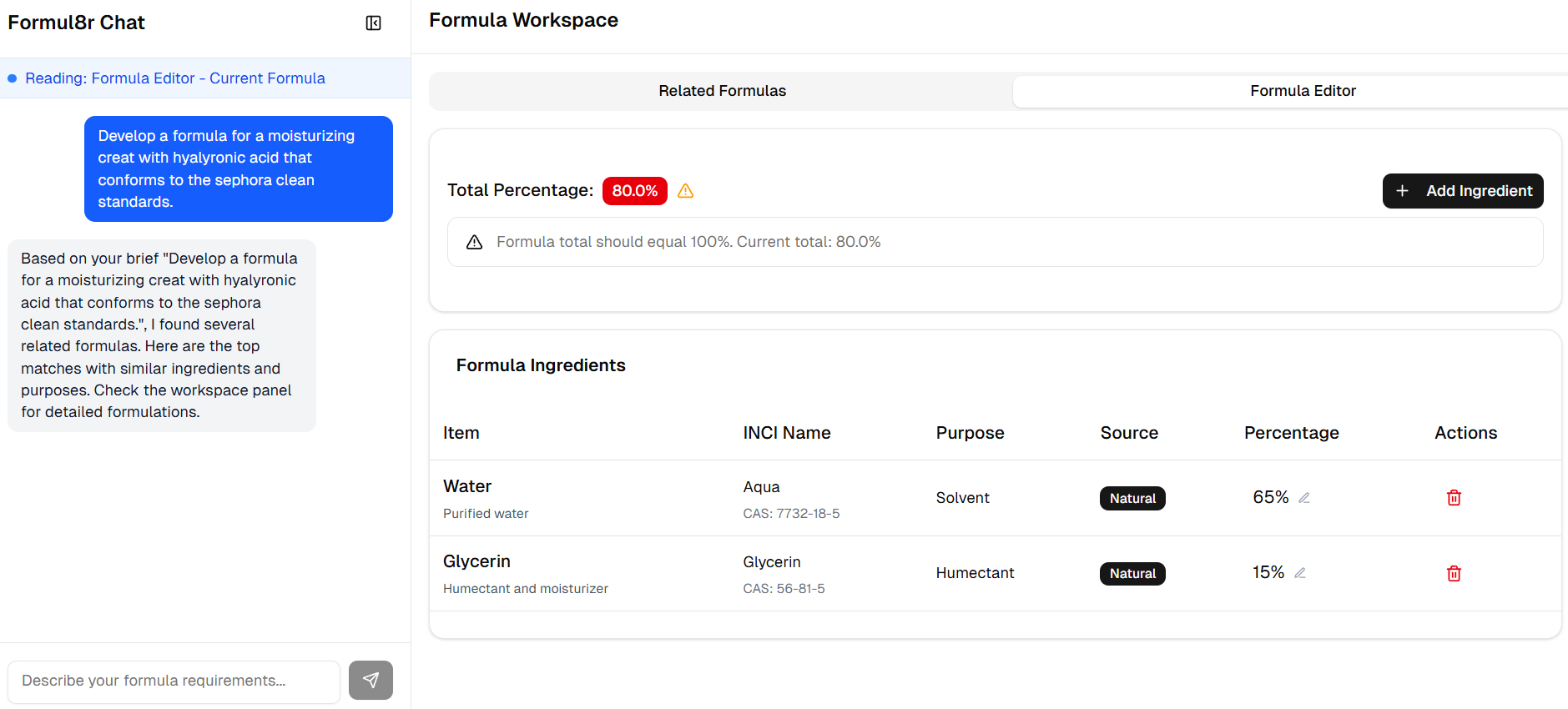 Related formulas UI screenshot